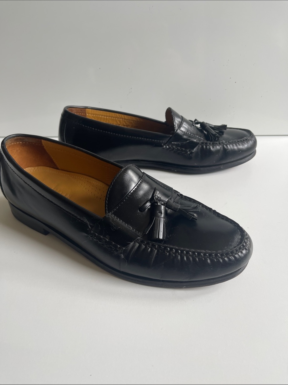 Cole Haan Men's Black Leather Tassel Loafers Size 12